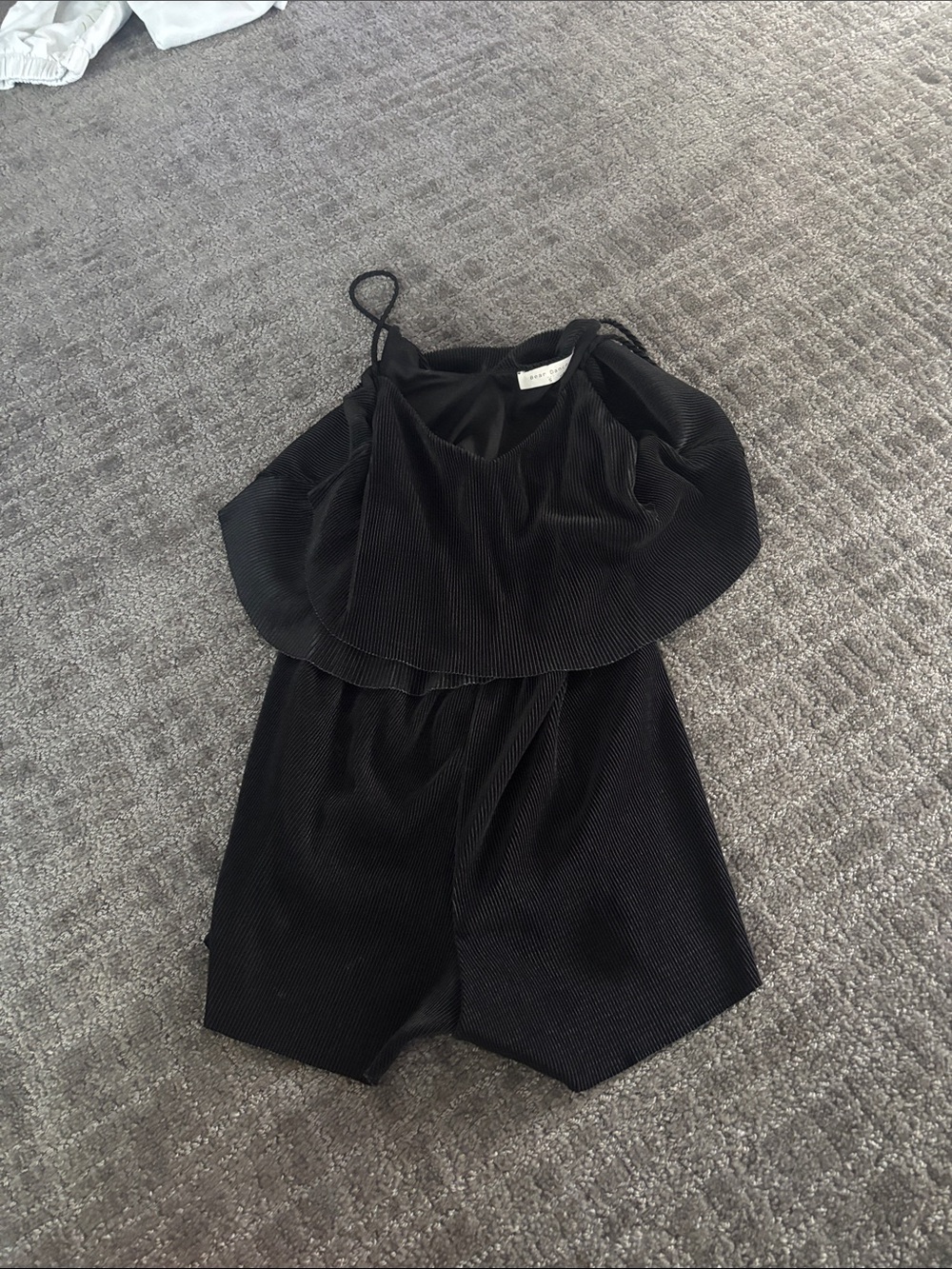 Bear Dance Black Ruffled Overlay Romper